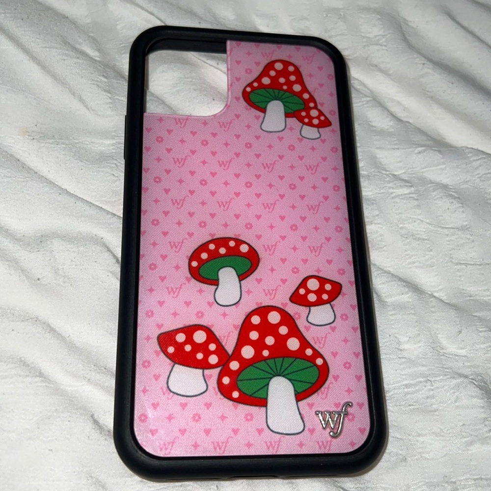 iPhone 11  wildflower pink mushroom case